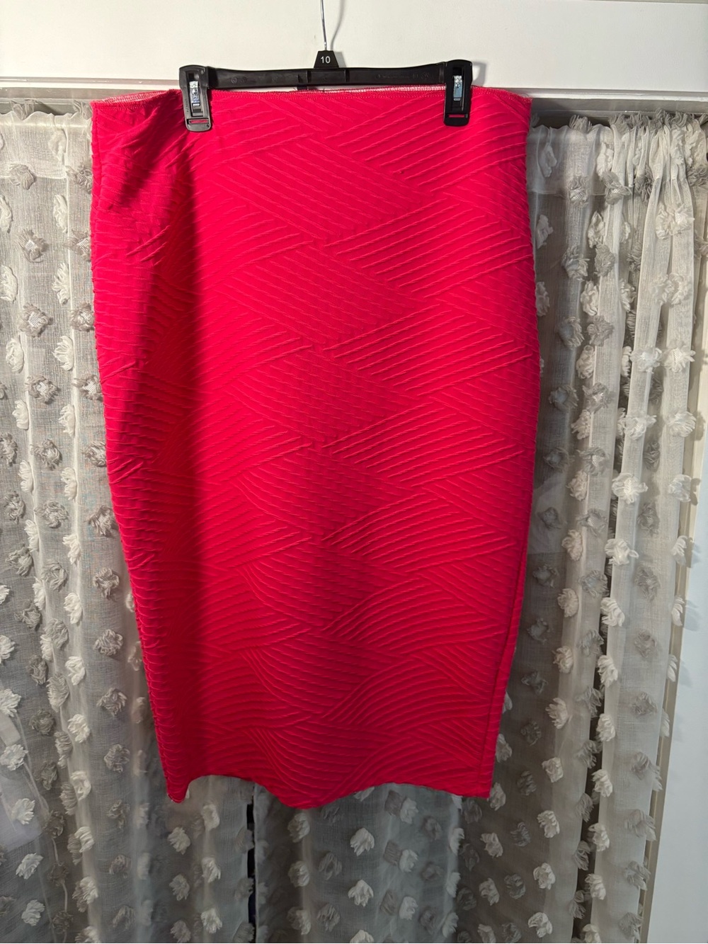 Textured Hot Pink Pencil Skirt